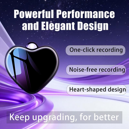 Mini Heart-shaped voice activated hidden necklace recorder