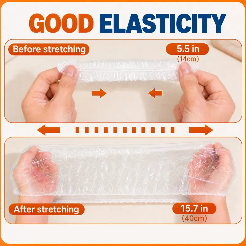 100Pcs Medium Reusable Elastic Plastic Bowl Covers