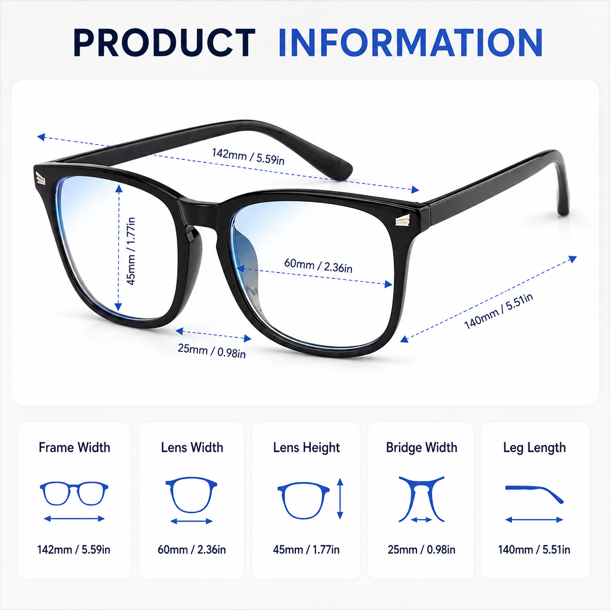 👓 Blue Light Blocking Glasses for Men & Women – Lightweight Everyday Screen Glasses