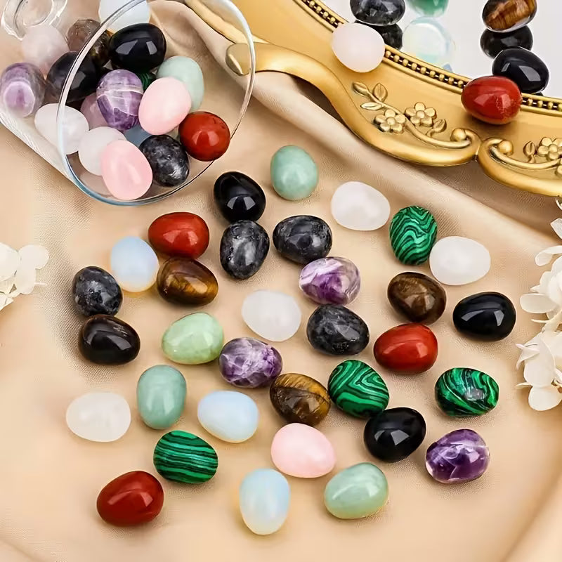 🌈 10Pcs Easter Egg Stones | Crystal Polished Gemstone Eggs | DIY Home Decor Accents | Unique Birthday & Holiday Gifts for Family 🎁✨