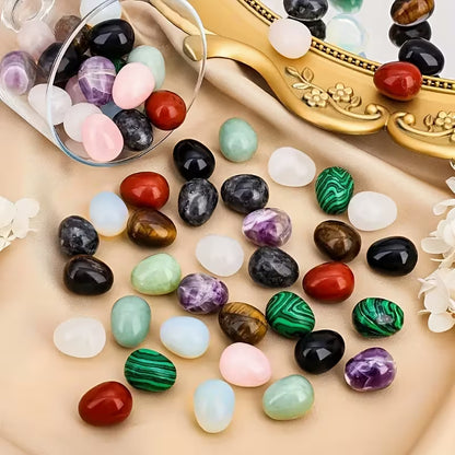 🌈 10Pcs Easter Egg Stones | Crystal Polished Gemstone Eggs | DIY Home Decor Accents | Unique Birthday & Holiday Gifts for Family 🎁✨