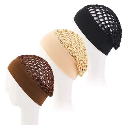 Humwam 3-Piece Stretchy Wide-Edge Sleeping Cap Set, Soft Protection Bonnet for Nighttime Hair Care & Beauty (Shower Cap for Home Bathroom Use),sohochic