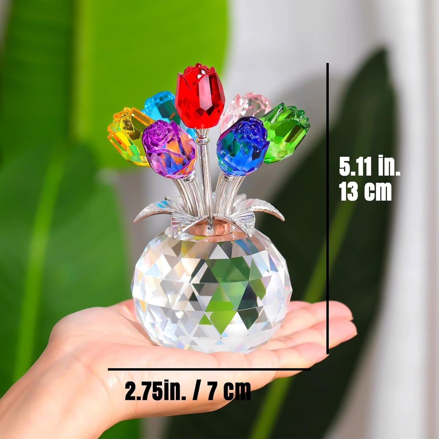 🔥Mother‘s Day 50% OFF🔥🔮Everlasting Crystal Rose Flower Figurine in Vase