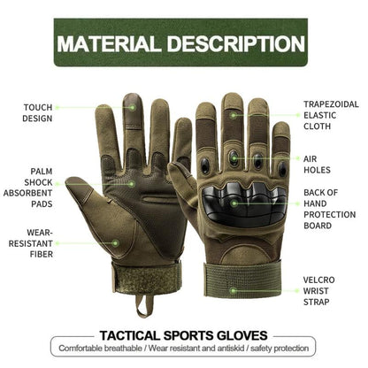 🔥Limited Time 58% Off✨Tactical Full Finger Gloves with Soft Knuckle Protection