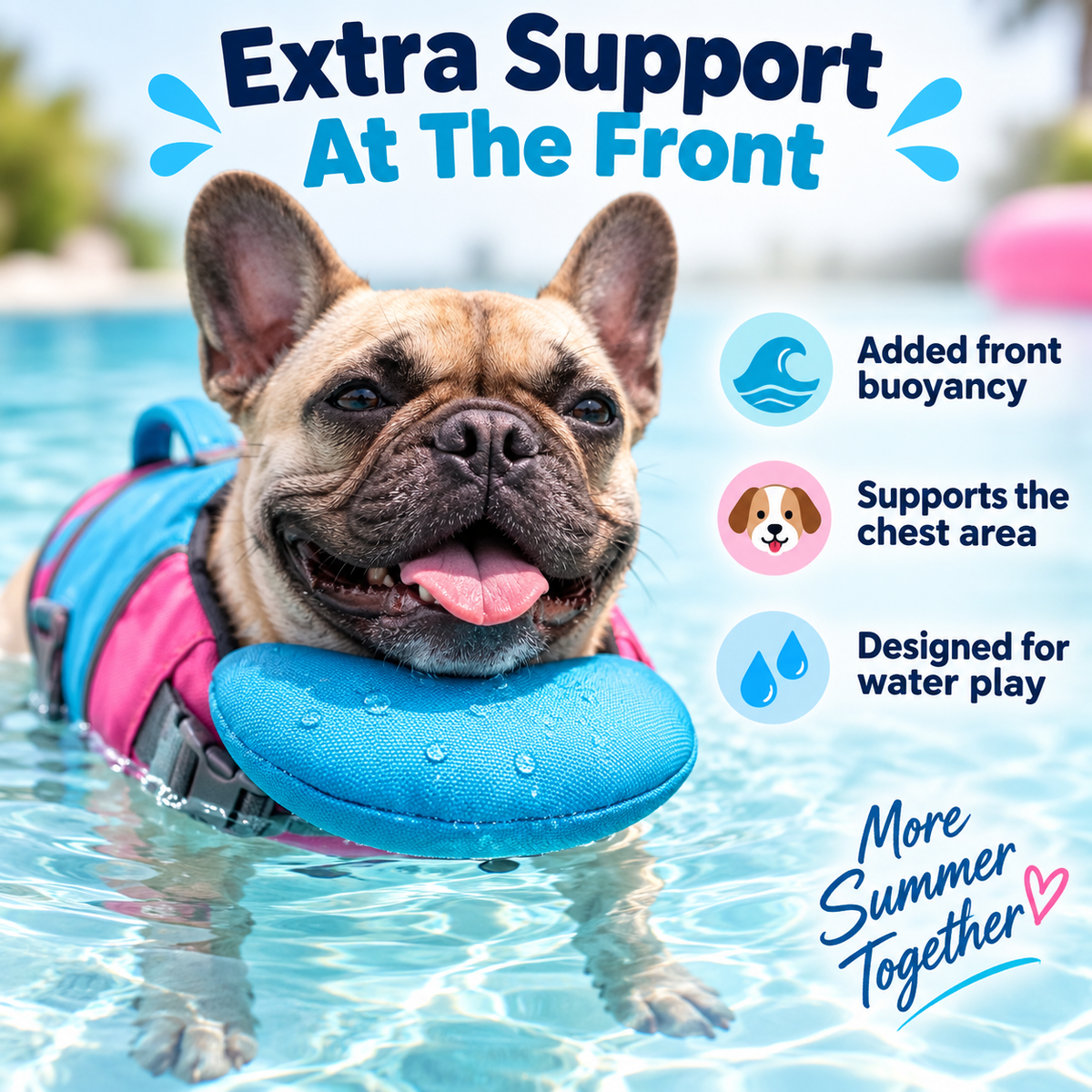 Dog life vest flotation support
