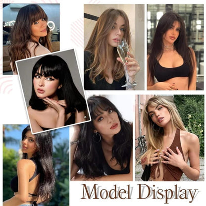 💥Superior Quality-Natural Hair Toppers With Bangs For Women