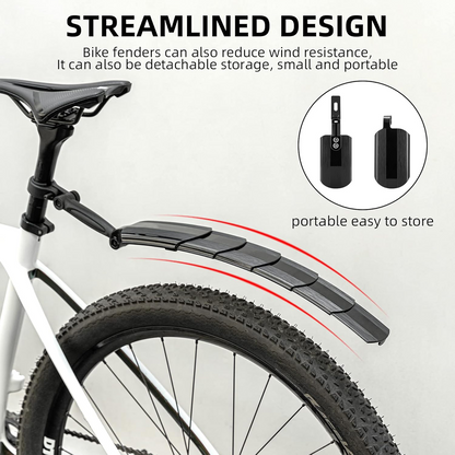 🚲 ROCKBROS Retractable Bike Mudguards - Adjustable Fender Set for MTB & Road Bikes