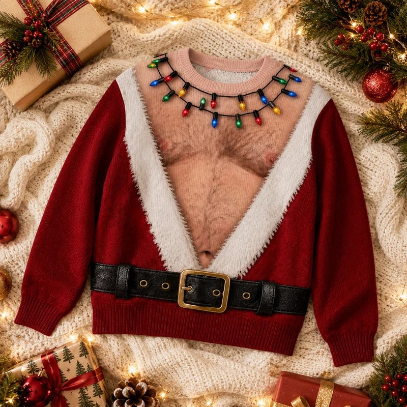🎅 Hilarious Santa Illusion Christmas Long Sleeve Shirt