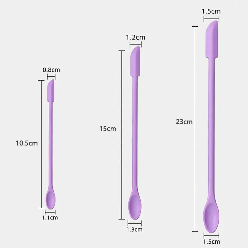 3PCS Silicone Makeup Spatula Mini Cosmetic Scoop Beauty Applicator Tool