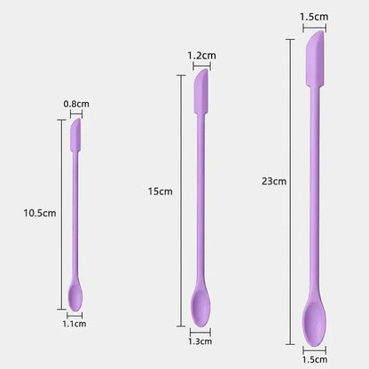 3PCS Silicone Makeup Spatula Mini Cosmetic Scoop Beauty Applicator Tool