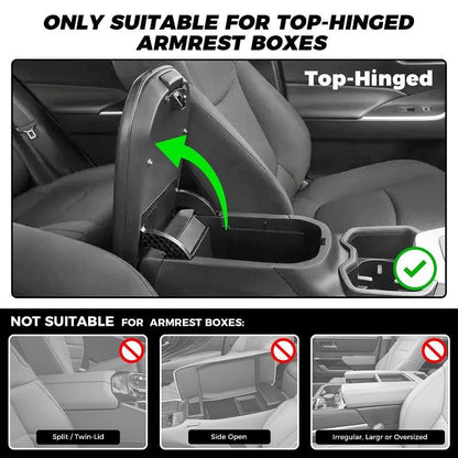🚗 Car Console Organizer – PU Leather Armrest, Side Storage, Cup Holder
