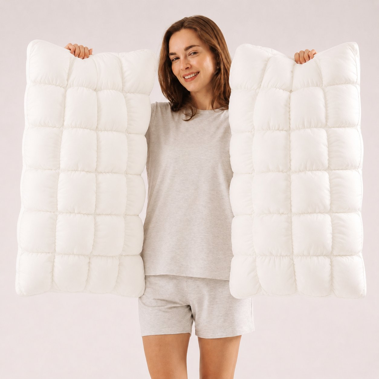 Mellow Puff Pillow ☁️ | Quilted Cloud-Loft Design for Side, Back & Stomach Sleepers 🌙✨