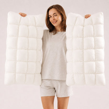 Mellow Puff Pillow ☁️ | Quilted Cloud-Loft Design for Side, Back & Stomach Sleepers 🌙✨