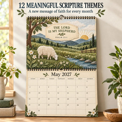 ✝️ 2027 Psalms Wall Calendar | Monthly Scripture & Christian Artwork