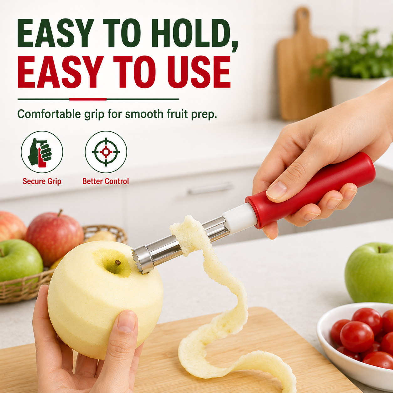 2 in 1 Apple Corer and Peeler, Apple Core Removal Tool, Stainless Steel Fruit Corer🍎