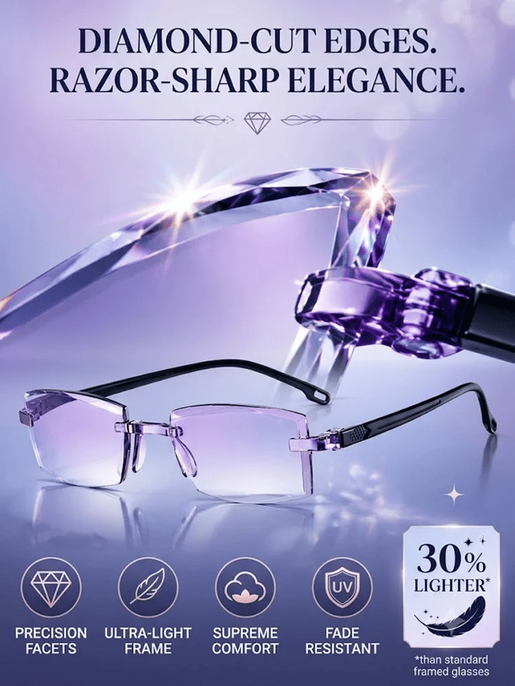 Rediscover Clear Vision  –   Smart Zoom Diamond-Cut Reading Glasses
