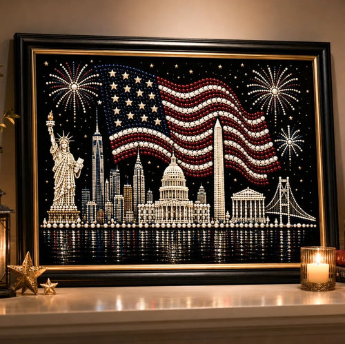 🔥LAST DAY 50% OFF - 🦅America 250th Anniversary Pearl Art Kit – Stars & Stripes Skyline Limited Edition