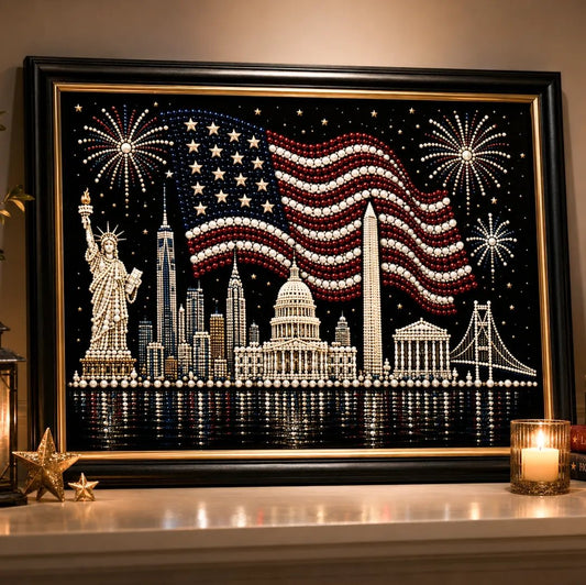 🔥LAST DAY 50% OFF - 🦅America 250th Anniversary Pearl Art Kit – Stars & Stripes Skyline Limited Edition