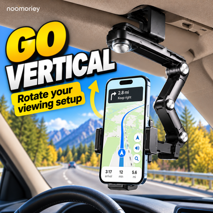 📱 1080° Adjustable Car Sun Visor Phone Holder – Foldable 360° Rotating Hands-Free Mount