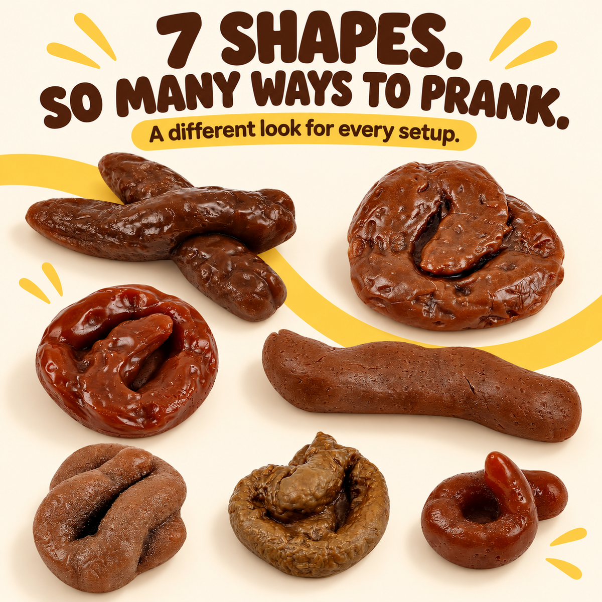 😂7 Pcs Fake Poop, Realistic Prank Poop