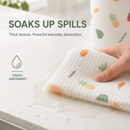 200Pcs Per Roll Reusable Cleaning Lazy Rags, Washable Kitchen Dish Towels & Multi-Purpose Wiping Cloths