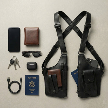 Premium Leather Crossbody & Underarm Bag – Adjustable & Unisex