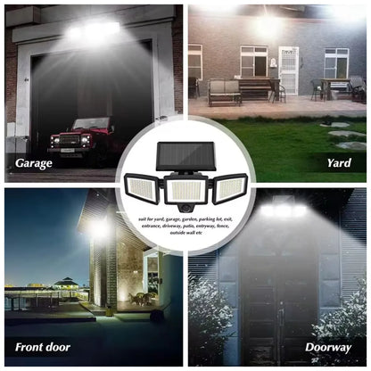 💡Outdoor  Solar 3 Heads Led Wall Lamp Street Lights