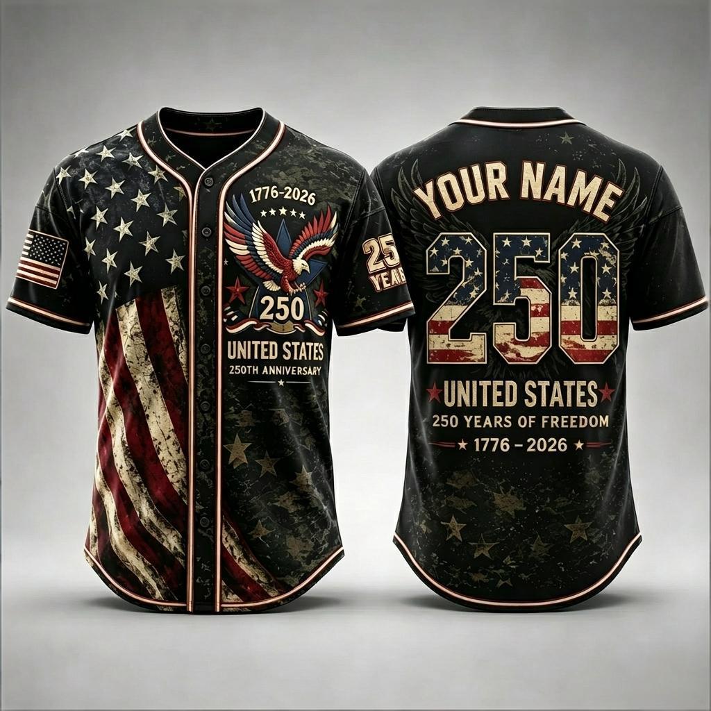 America 250th Anniversary Vintage Baseball Jersey