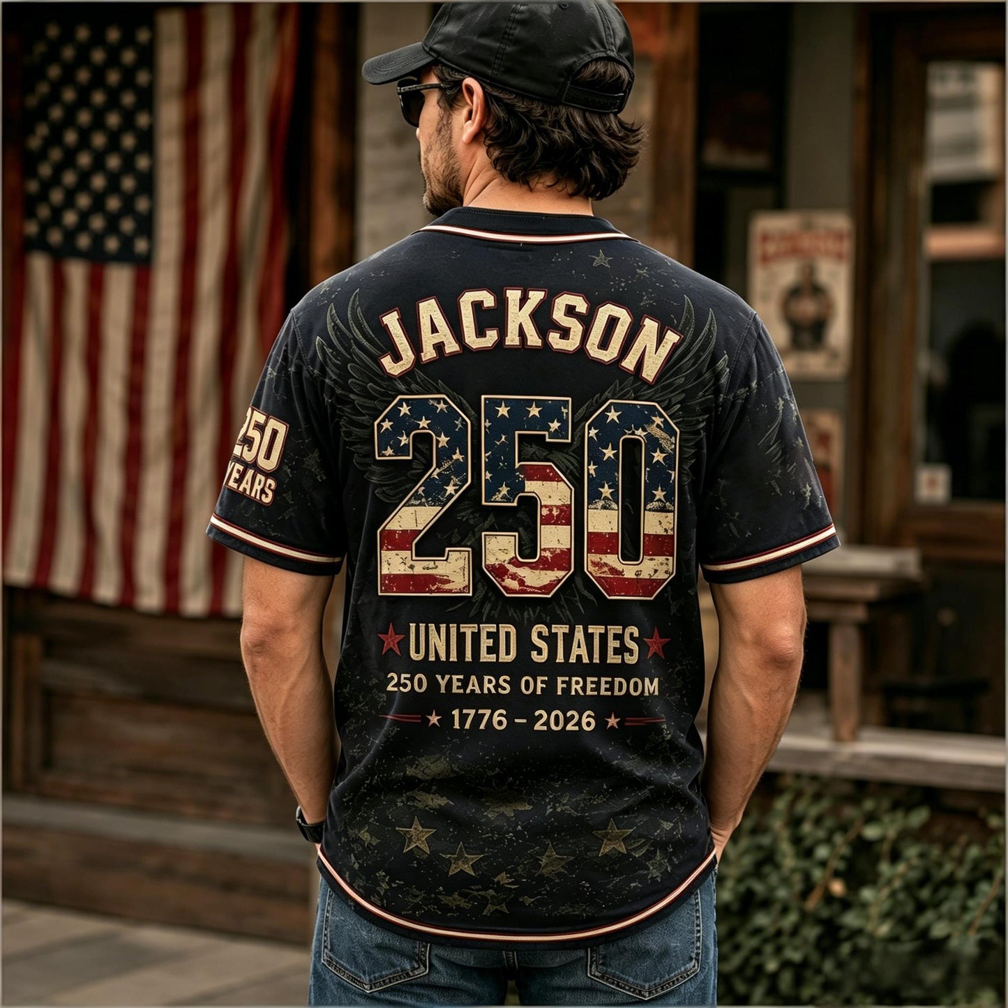 America 250th Anniversary Vintage Baseball Jersey