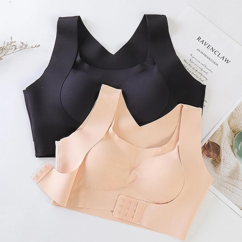 ✨50% OFF NOW! 👙 Front Closure Cross-Back Wireless Posture Bra – Ultra Push-Up, All-Day Comfort & Natural Lift for a Slimmer, Taller Silhouette 💖