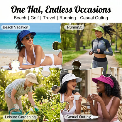 🔥 Summer Hot Sale 50% OFF💕👒UPF 50+ Sun Visor Ponytail Hat