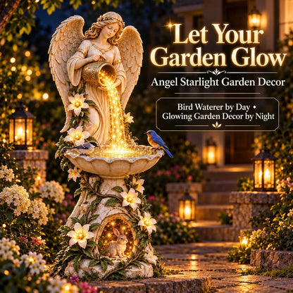 ☀️ Solar Angel Starlight Bird Waterer™🪽 – Lighted Garden Birdbath & Outdoor Decor