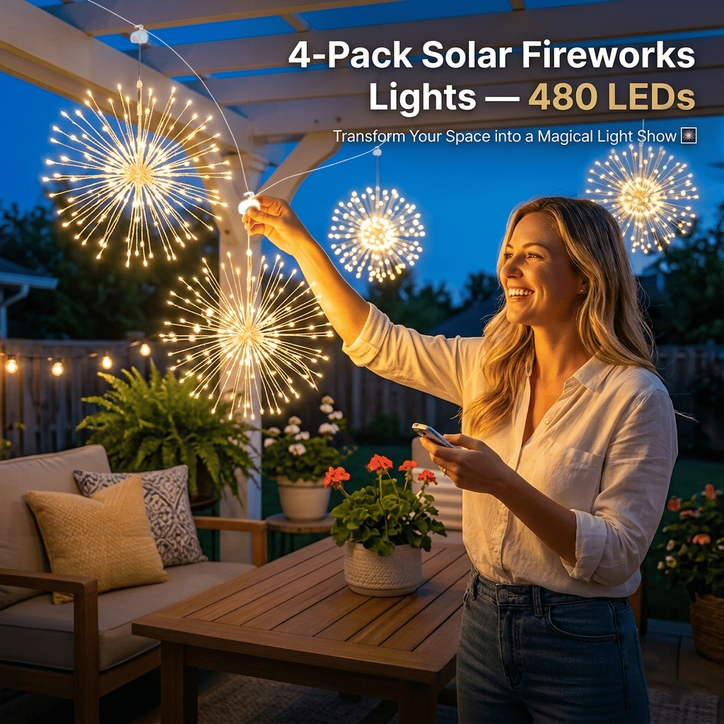 🌓Last Day 49% OFF-🎆 4-Pack Solar Fireworks Lights — 480 LEDs