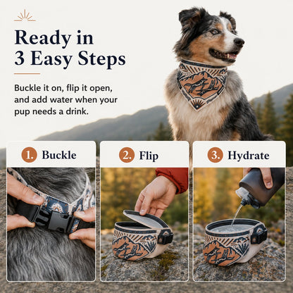 2-in-1 Reversible Dog Bandana Bowl