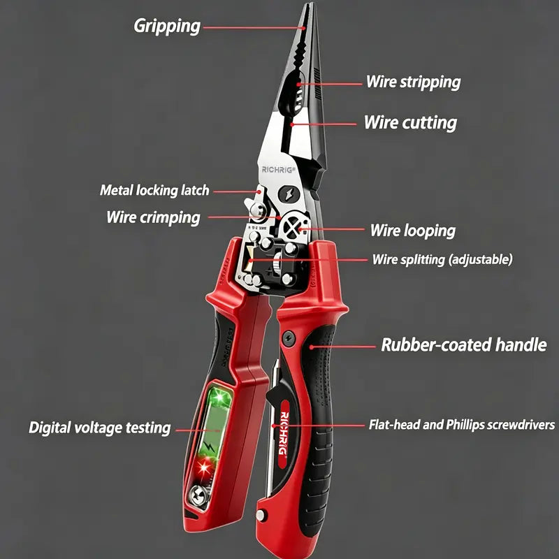Multifunctional digital display electrician's pliers