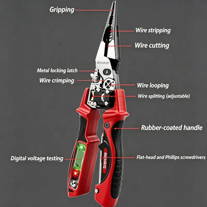 Multifunctional digital display electrician's pliers