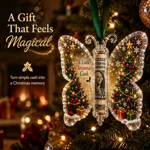 🦋💵 Christmas Cash Gift Butterfly Ornament – Holiday Money Holder Keepsake 🎄✨