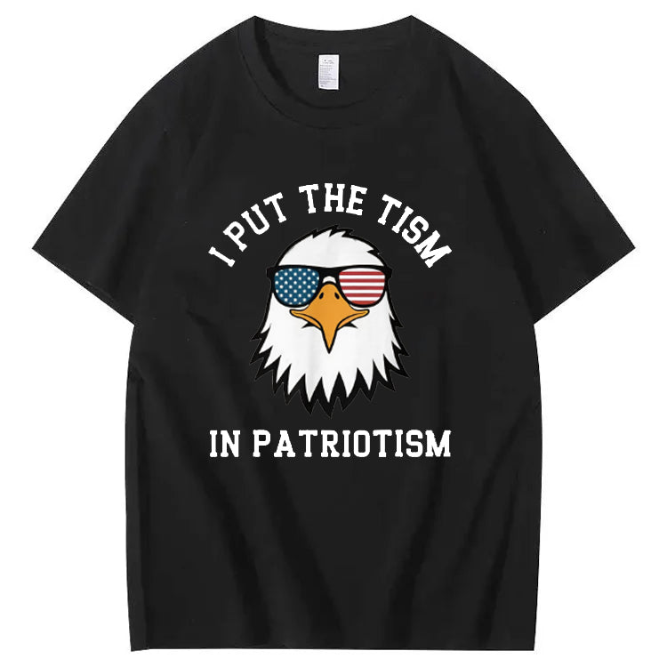 I Put The Tism in Patriotism Athletic Eagle T-Shirt