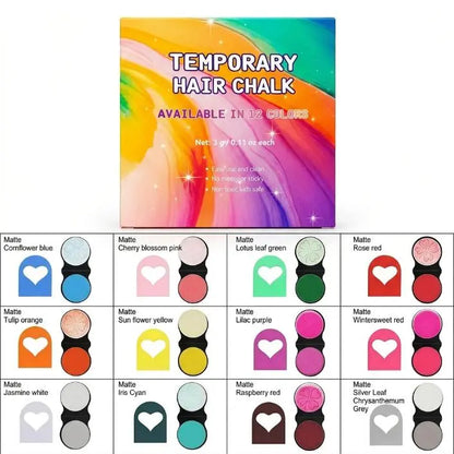 12 Bold Vibrants Temporary Hair Chalk Dye