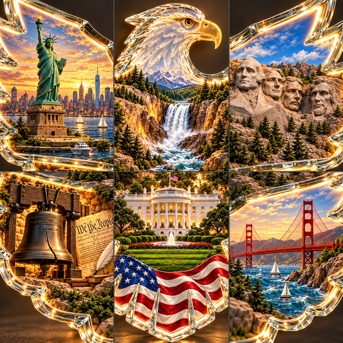🦅🇺🇸 American Heritage™ Lighted Eagle Wall Art ✨