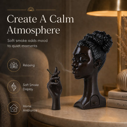 Sculptural Black Lady Incense Burner