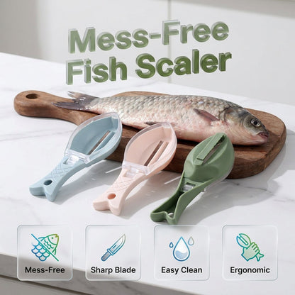🐟 Mess-Control Fish Scaler with Collection Lid