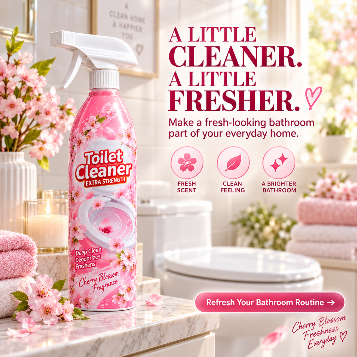 🌸✨ Blossom Fresh – Cherry Blossom Toilet Cleaner Spray