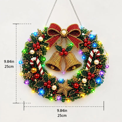 Christmas LED Diamond Painting Wreath Kit