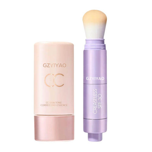 Summer skin essentials — — - CC color-correcting tinted serum + creaseless SPF 30 mineral setting powder