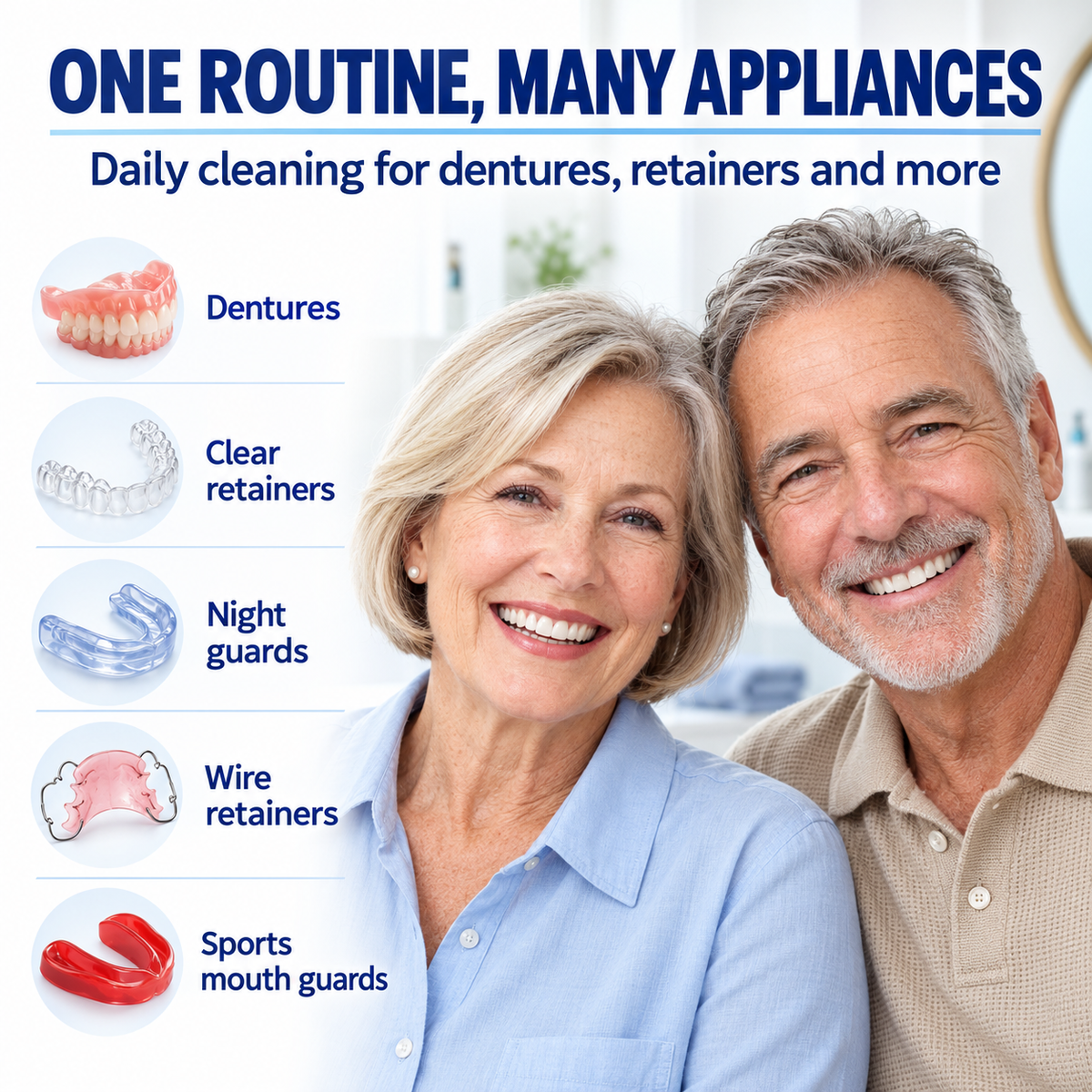 Denture, Aligner & Retainer Cleaning Tablets — Individually Wrapped(30 Pcs)