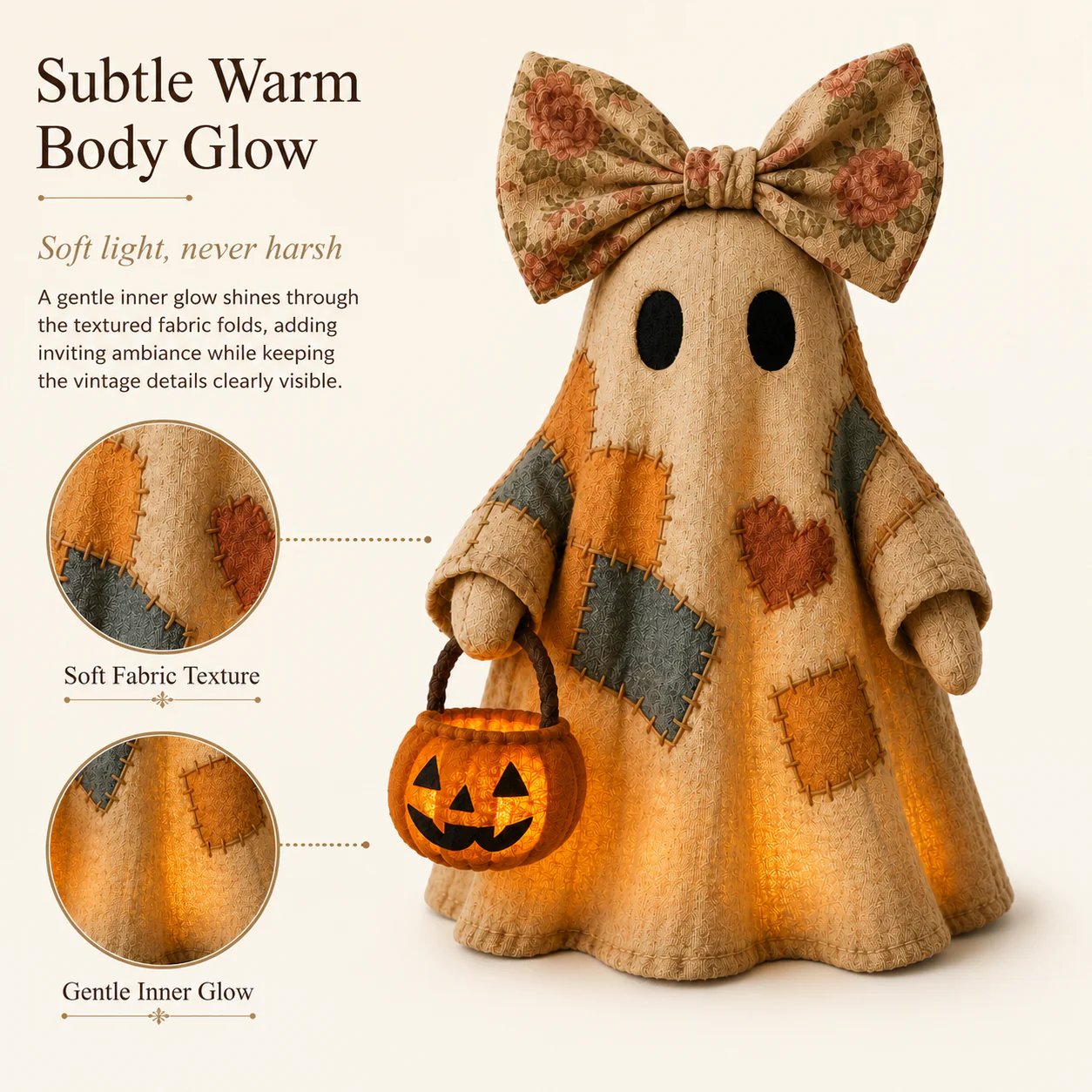 🔥🎁【Halloween Gifts】Lighted Vintage Patchwork Ghost-Buy 2 Get Free Shipping🎃✨🍂