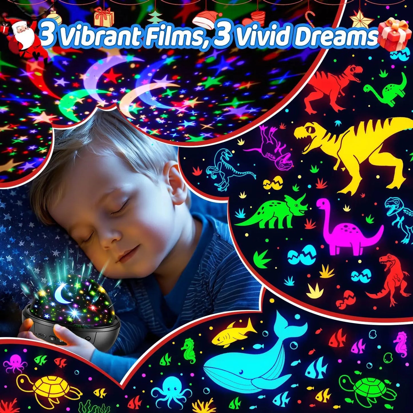 5-in-1 Kids Star Projector Night Light – 93 Lighting Effects with Remote & 360° Rotation
