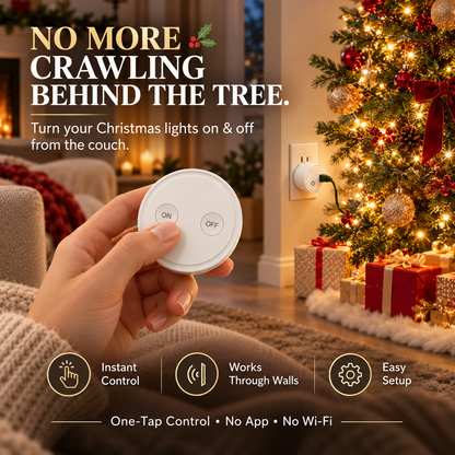 RF Wireless Remote Outlet – No App, No Wi-Fi, Magnetic ON/OFF Switch