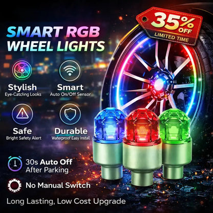 ✨ Motion-Activated LED Tire Valve Caps – Waterproof Auto-Glow Wheel Lights 🚗💥